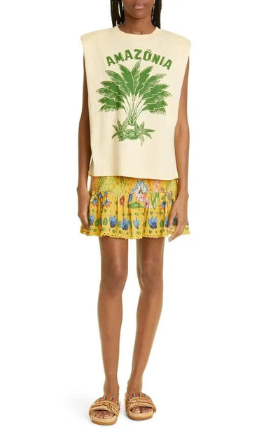 Farm Rio Clothing Medium Amazonia Frond Print T-Shirt