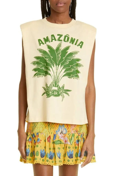Farm Rio Clothing Medium Amazonia Frond Print T-Shirt