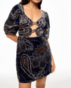 Farm Rio Clothing XS Floral Glam Scarf Mini Dress