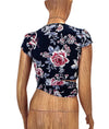 Flynn Skye Clothing Small Floral Front Tie Crop Top