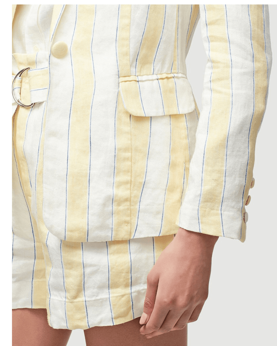 FRAME Clothing Medium | US 6 Linen Stripe Blazer