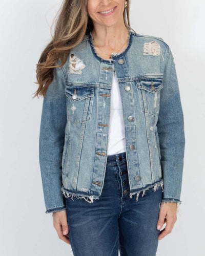 FRAME Clothing Small Distressed Denim Jacket