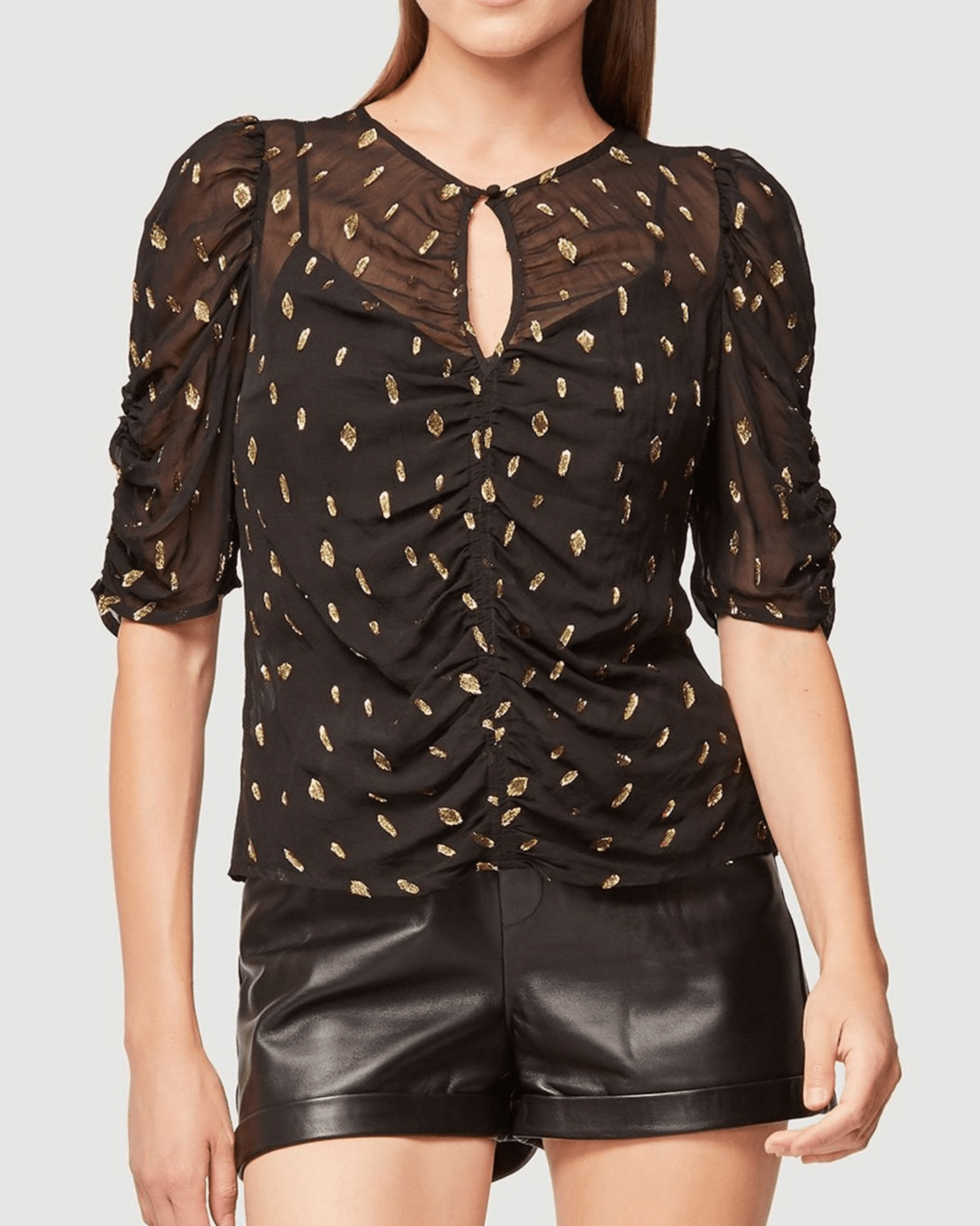 Shirred Keyhole Top - The Revury