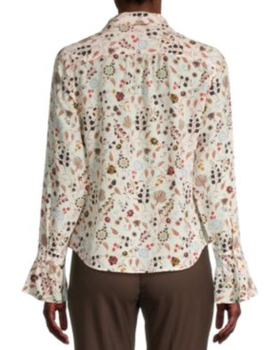FRAME Clothing Small "Silk Ruffle 70s" Top