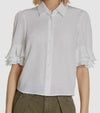 FRAME Clothing XS Ruffle Sleeve Silk Blouse