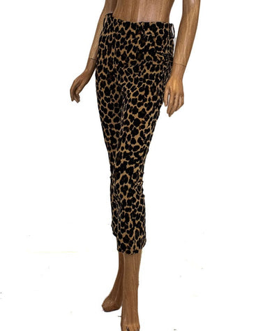 FRAME Clothing XS | US 2 Frame Cheetah Print Velvet Crop Flare Pants