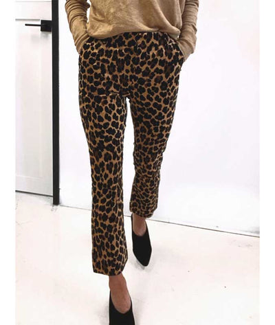 FRAME Clothing XS | US 2 Frame Cheetah Print Velvet Crop Flare Pants