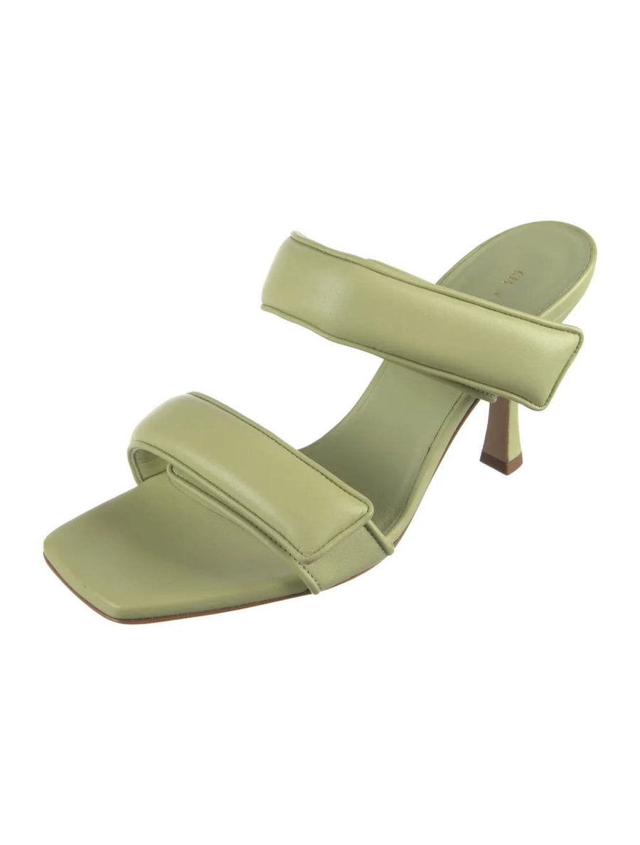 Keylime Green Leather Heeled Sandals