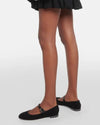 Gianvito Rossi Shoes Medium | 9 Crystal Mary Ribbon Suede Ballet Flats