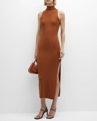 Greyvin Clothing XS "Gia" Sleeveless Turtleneck Midi Dress