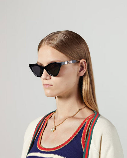 Gucci Accessories One Size "Sophisticated Web Cat Eye" Sunglasses