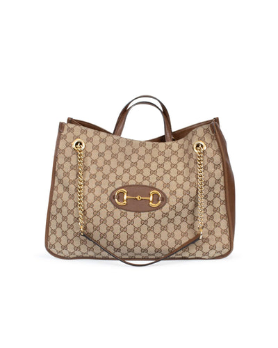 Gucci Horsebit Chain Medium Shoulder Bag in Brown - Gucci