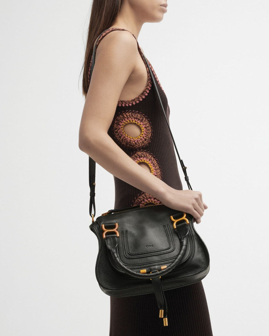 "Marcie" Satchel Bag in Grained Calf Leather