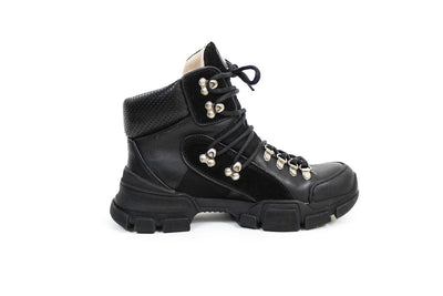 Gucci Shoes Medium | US 8.5 I IT 38.5 Gucci Flashtrek Leather-Lined Combat Boots