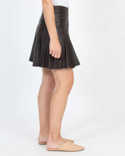 Halston Heritage Clothing Medium | US 6 Earth A-Line Leather Skirt