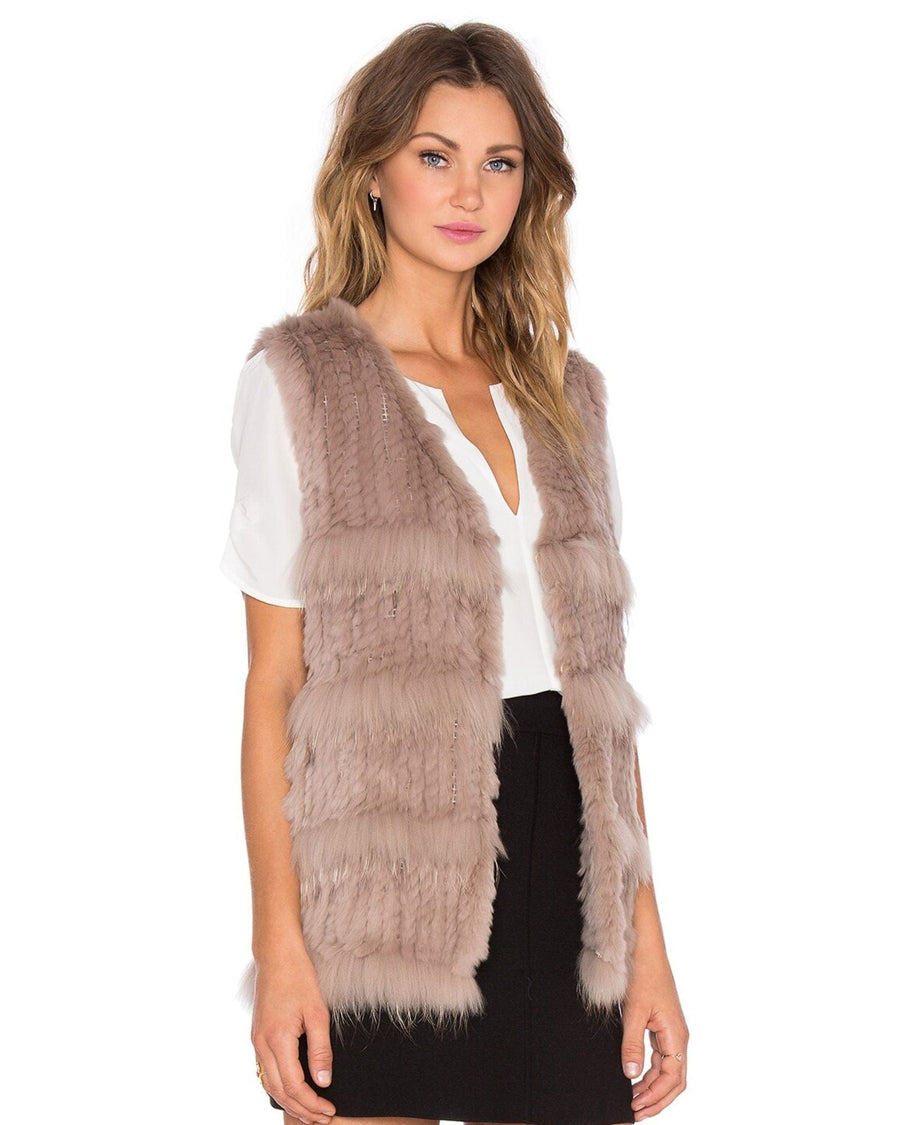 Denise Rabbit and Raccoon Fur Vest