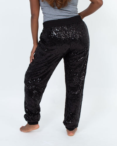 I Heart Ronson Clothing Medium Black Sequin Joggers