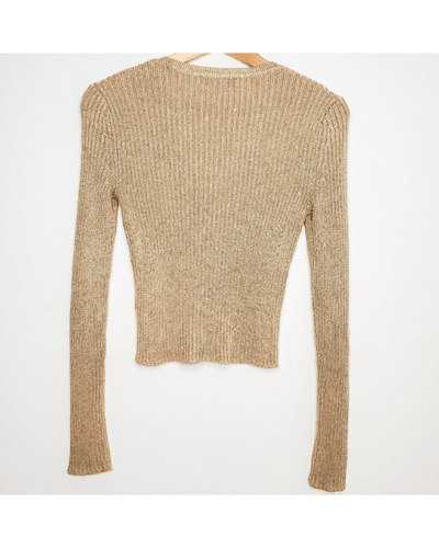 Intermix Clothing Small Privated Label Plunge Neck Cropped Marla Shimmer Cardigan