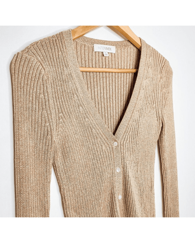 Intermix Clothing Small Privated Label Plunge Neck Cropped Marla Shimmer Cardigan