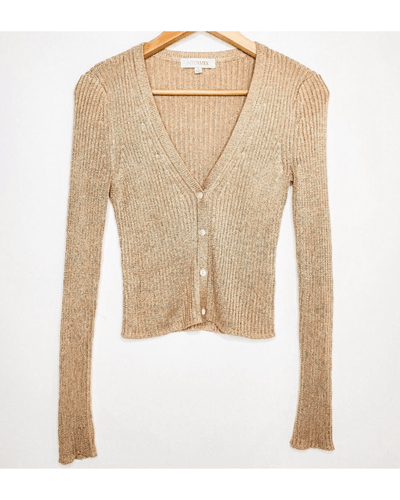 Intermix Clothing Small Privated Label Plunge Neck Cropped Marla Shimmer Cardigan
