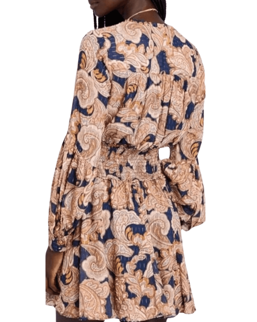 Intermix Clothing Small | US 2 Dorinda Paisley Smocked Waist Mini Dress