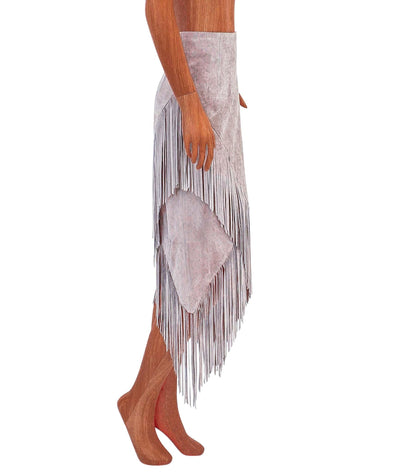 Intermix Exclusive Clothing XS | Petite Knee Length Suede Fringe Skirt
