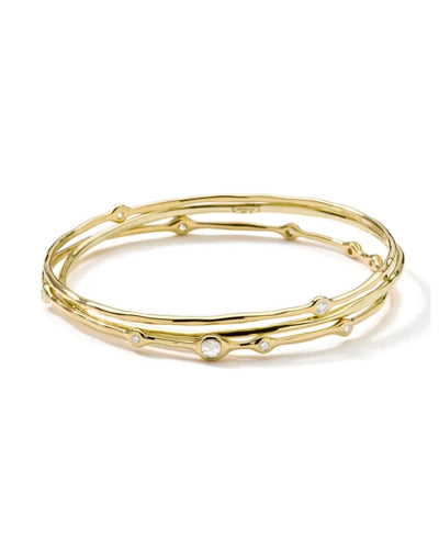 Ippolita Jewelry One Size IPPOLITA 18K Gold 2 Piece Bangle Set with Diamonds