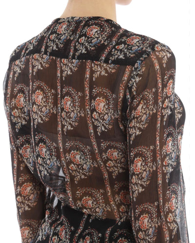 Isabel Marant Étoile Clothing Medium | US 8 I FR 40 Printed Silk Long Sleeve Maxi Dress