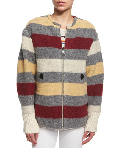 Isabel Marant Étoile Clothing Small | US 4 I FR 36 Fimo Striped Blanket Jacket
