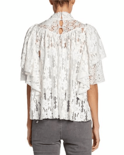 Isabel Marant Étoile Clothing Small | US 4 I FR 36 Vetea High-Neck Tiered Lace Ruffle Top