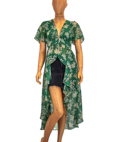 J.O.A. Clothing Small Floral High-Low Blouse