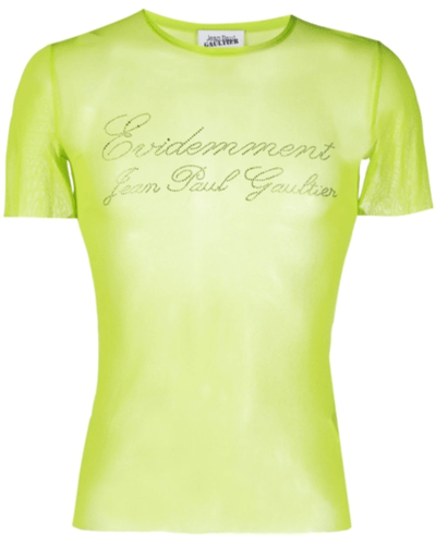 Jean Paul Gaultier Clothing Small Green Evidemment T-Shirt