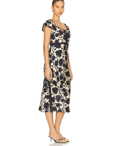 Jen's Pirate Booty Clothing Medium Castilla Midi Dress In Cameo Winter White