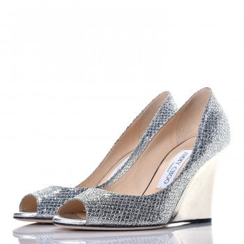 Jimmy Choo Shoes Medium | US 9 Glitter Fabric Baxen Peep Toe