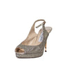 Jimmy Choo Shoes Small | US 7.5 I IT 37.5 Sparkle Peep-Toe Slingback Heels