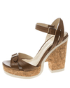 Jimmy Choo Shoes XS Leather Nemesis Cork Platform Ankle Strap Sandals
