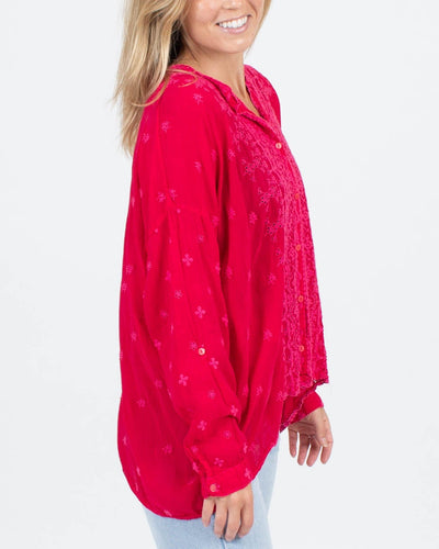 Johnny Was Clothing Small Eyelet Blouse With Belt