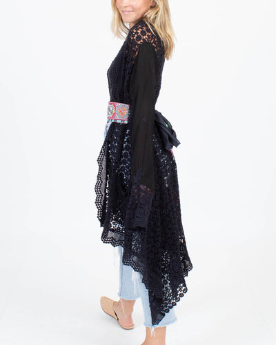 Johnny Was Clothing XS Crochet Kimono With Belt