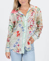 Johnny Was Clothing XS Floral Print Button Down Blouse