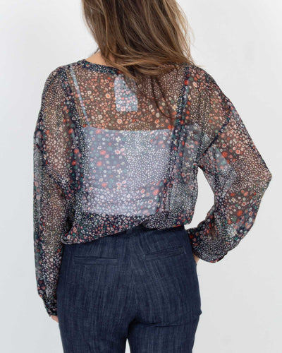 Joie Clothing Small Floral Silk Blouse