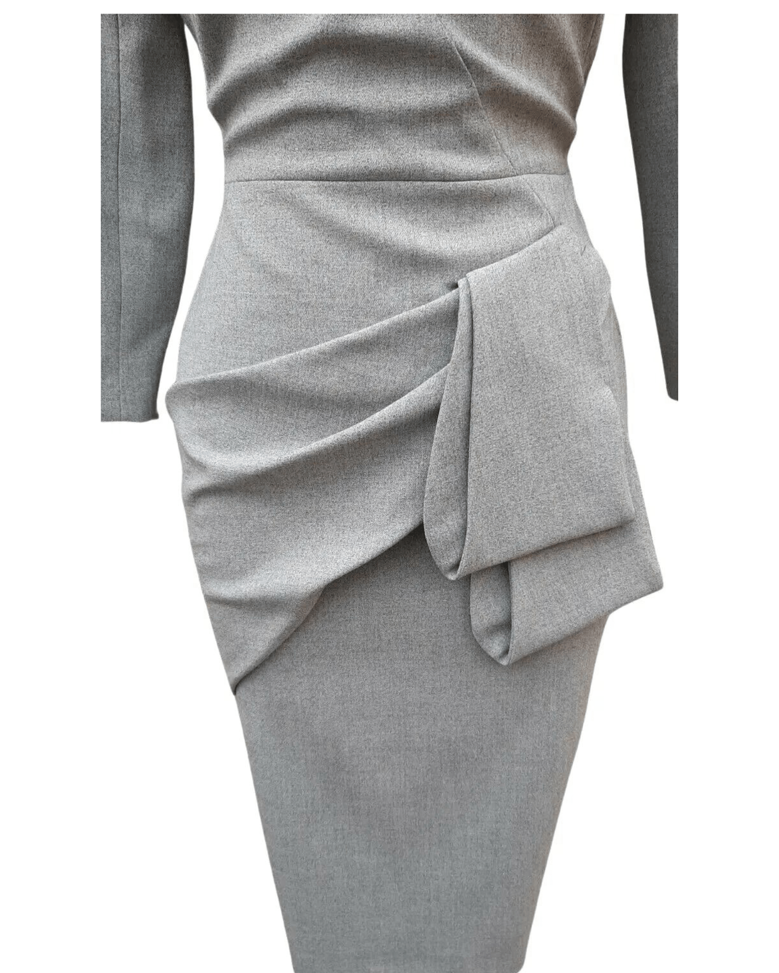 Karen millen folded pencil dress best sale grey