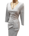 Karen Millen Clothing Medium | US 6 Karen Millen Grey Folded Origami Midi Dress