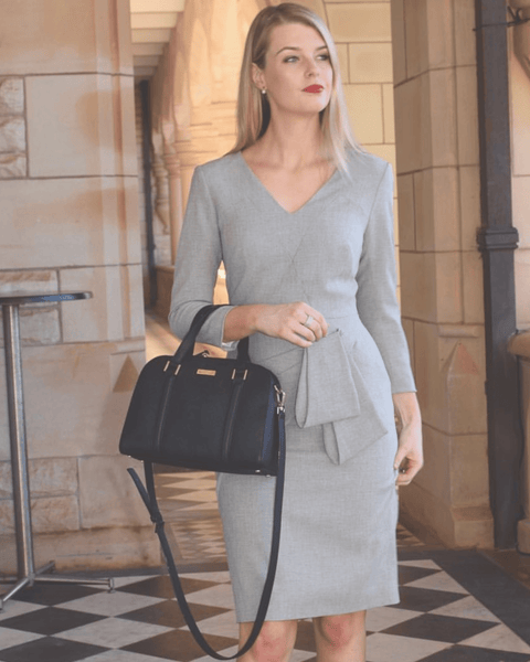 Karen millen folded pencil online dress grey