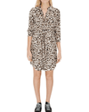 L'Agence Clothing XS Stella Leopard Print Silk Tie Waist Dress