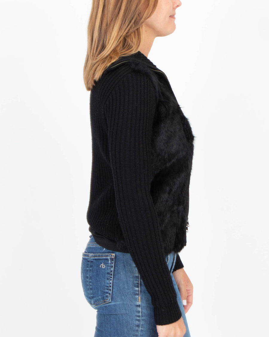 L'Agence Clothing XS Wool & Fur Sweater