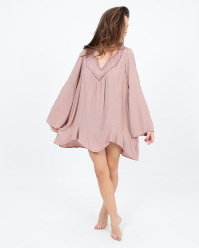 L*SPACE Clothing Small Embroidered Shift Tunic
