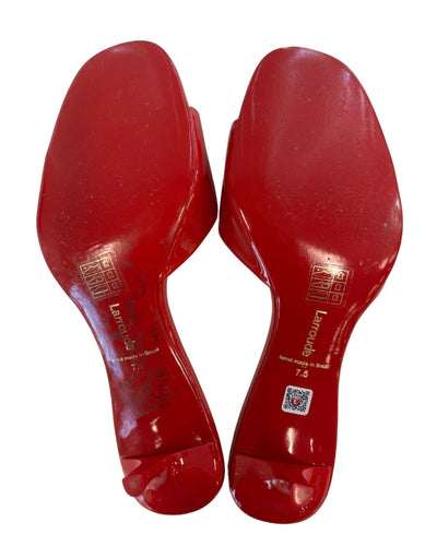Larroude Shoes Small | 7.5 Greta Mule in Scarlet Patent Leather