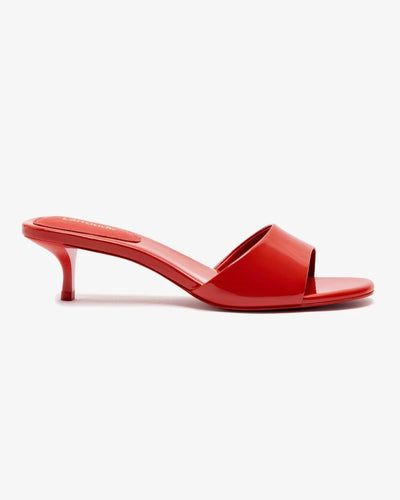 Larroude Shoes Small | 7.5 Greta Mule in Scarlet Patent Leather