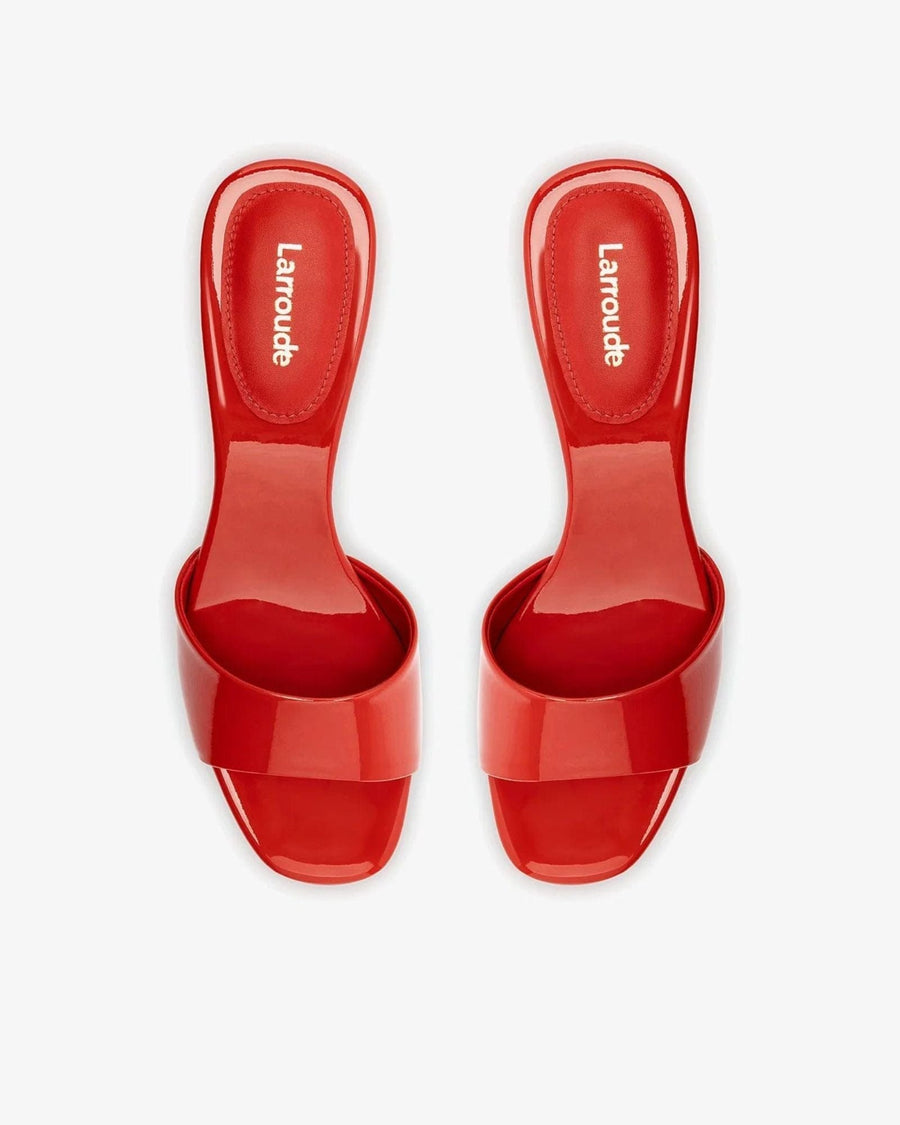 Larroude Shoes Small | 7.5 Greta Mule in Scarlet Patent Leather