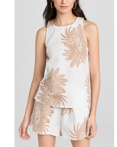 Las Surenas Clothing Medium Las Surenas Greek White Tiger Top